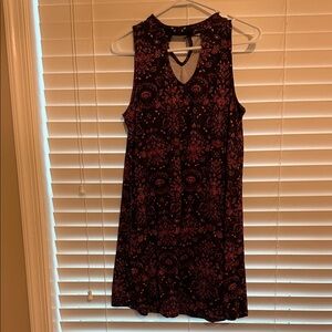 Mudd Sleeveless Dress - Black and Red Floral